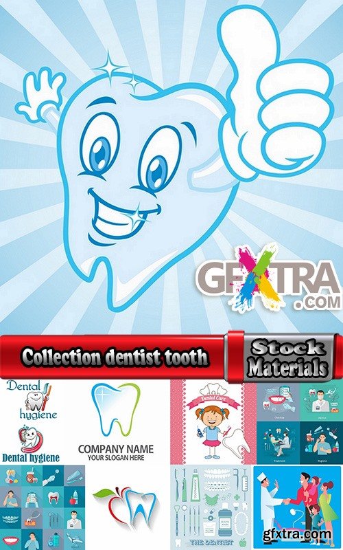 Collection dentist tooth treatment icon illustration 25 EPS