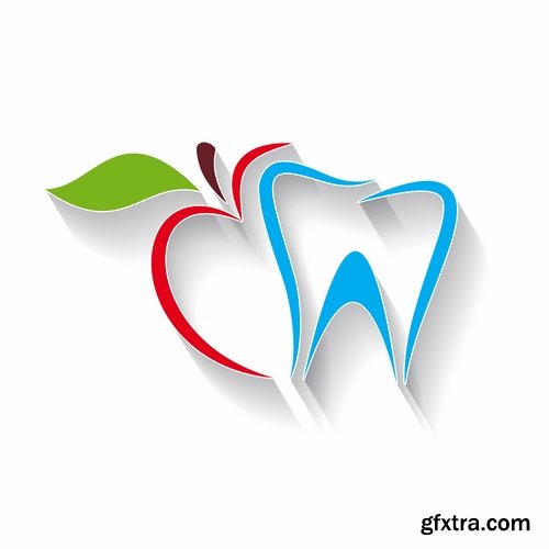 Collection dentist tooth treatment icon illustration 25 EPS