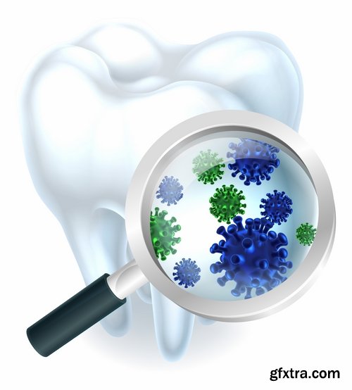 Collection dentist tooth treatment icon illustration 25 EPS