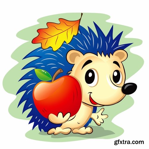 Collection hedgehog cartoon vector image 25 EPS