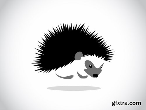 Collection hedgehog cartoon vector image 25 EPS