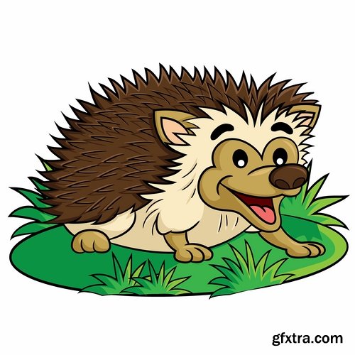 Collection hedgehog cartoon vector image 25 EPS