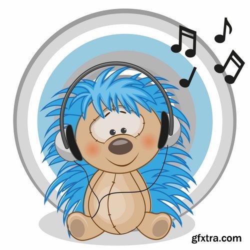 Collection hedgehog cartoon vector image 25 EPS