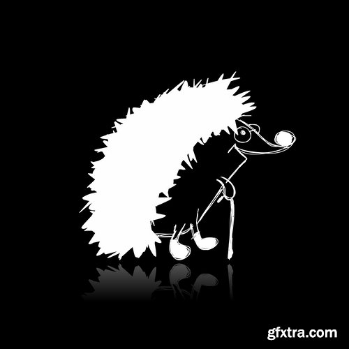 Collection hedgehog cartoon vector image 25 EPS