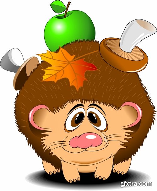 Collection hedgehog cartoon vector image 25 EPS