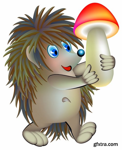 Collection hedgehog cartoon vector image 25 EPS