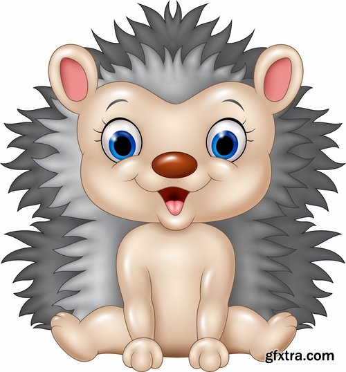 Collection hedgehog cartoon vector image 25 EPS