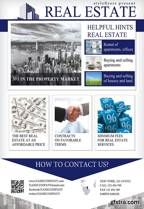 Real Estate PSD Flyer Template + Facebook Cover