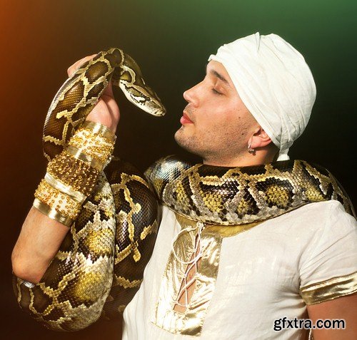 Man with a python