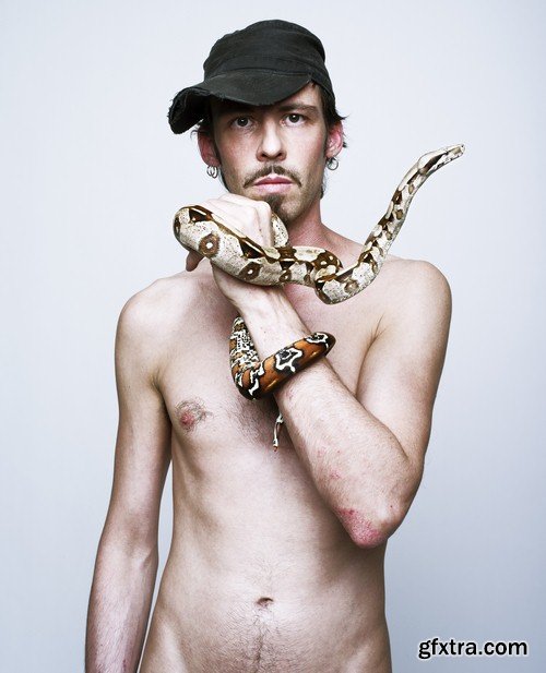 Man with a python