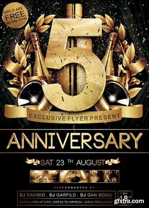 Anniversary V05 Premium Flyer Template + Facebook Cover