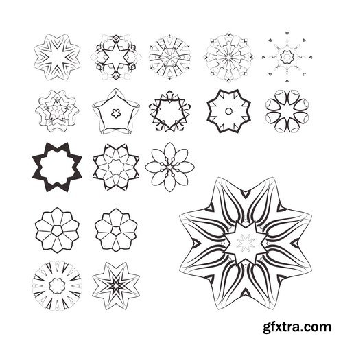 Vector Ornaments and Seamless Patterns - 15x EPS