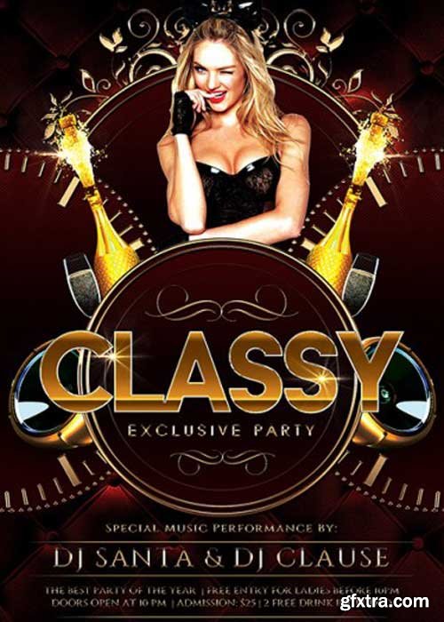 Classy Exclusive Party V1 Premium Flyer Template + Facebook Cover