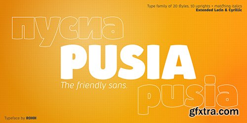 Pusia Font 20 Fonts