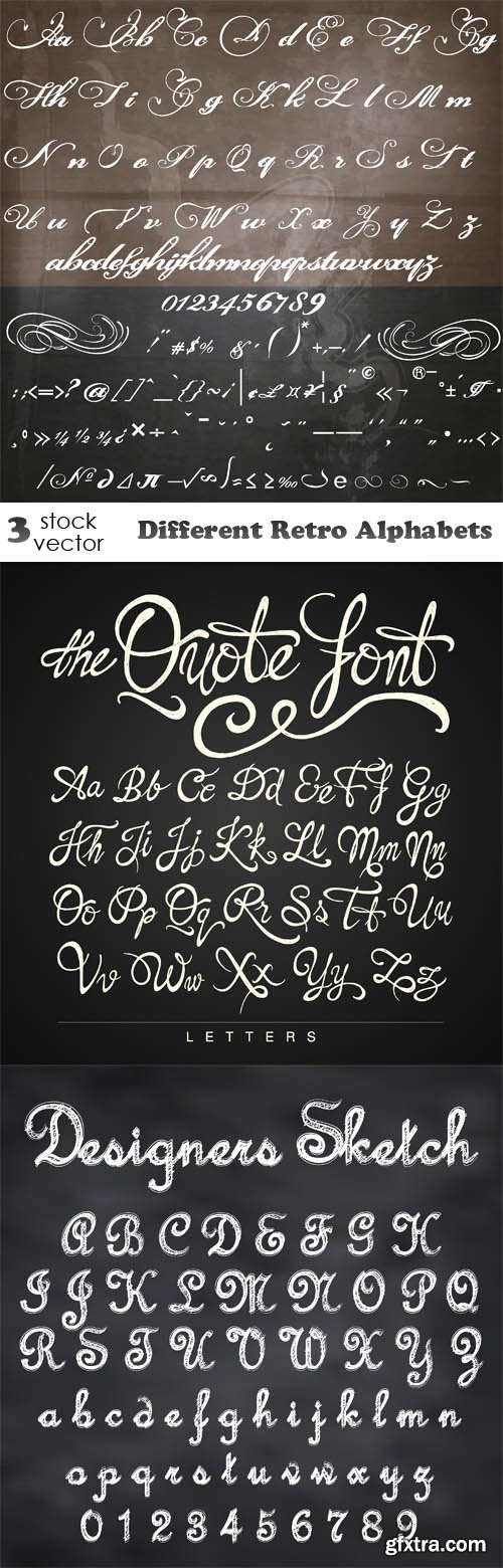 Vectors - Different Retro Alphabets