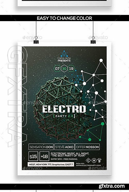 GraphicRiver - Electro Party Flyer & Poster Template 12319036