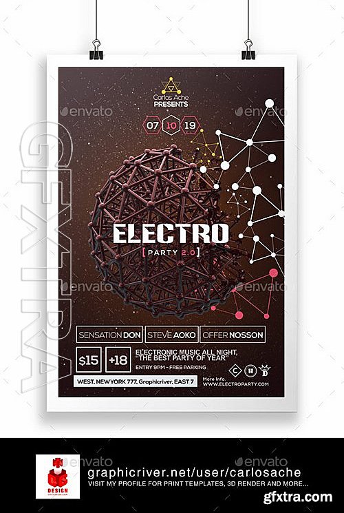 GraphicRiver - Electro Party Flyer & Poster Template 12319036