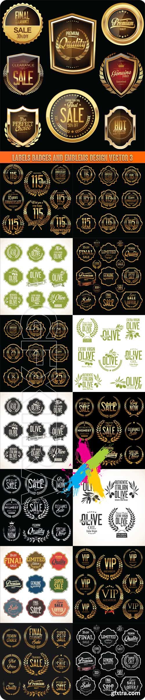 Labels badges and emblems design vector 3