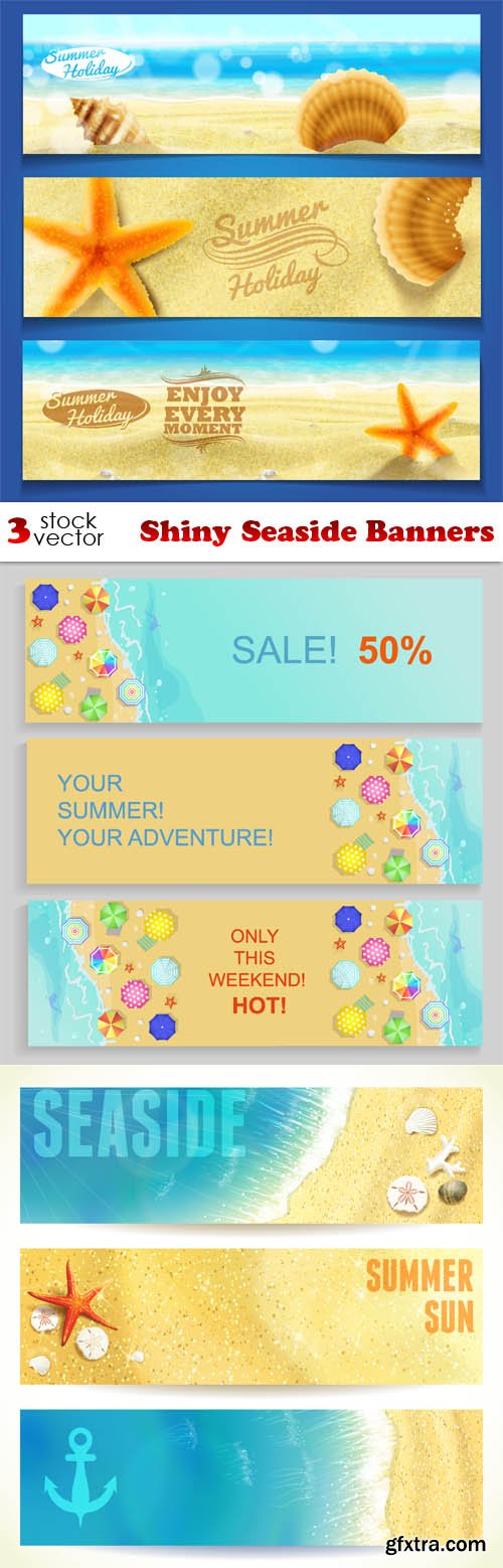 Vectors - Shiny Seaside Banners