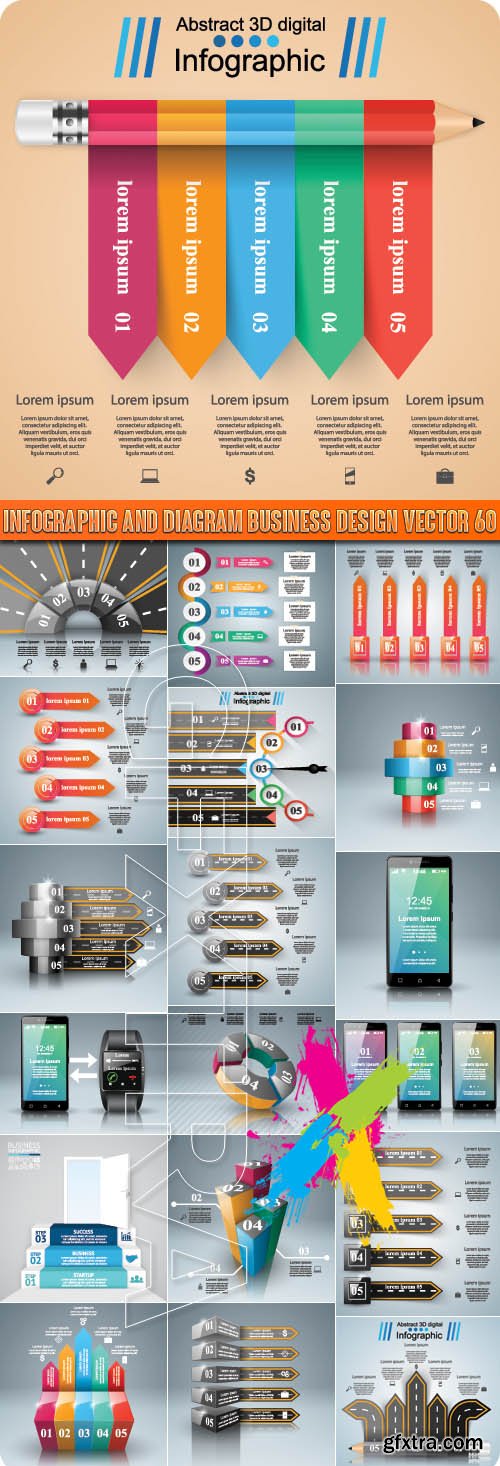 Infographic and diagram business design vector 60