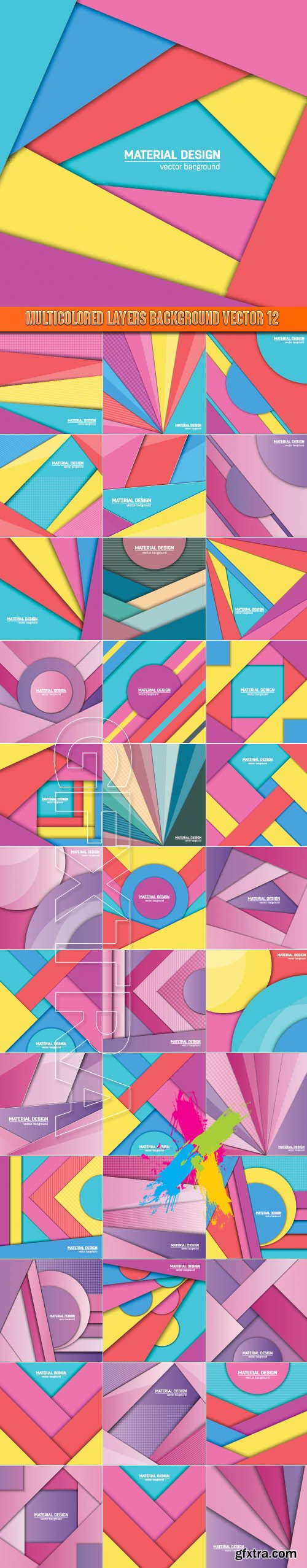 Multicolored layers background vector 12