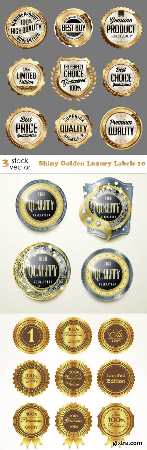 Vectors - Shiny Golden Luxury Labels 10