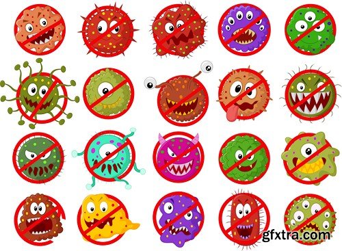 Cartoon stop virus, 8 x UHQ JPEG