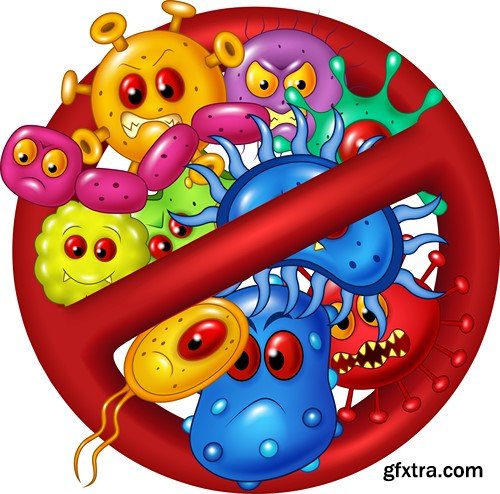 Cartoon stop virus, 8 x UHQ JPEG