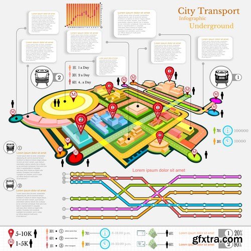 city transport infographic 8X EPS