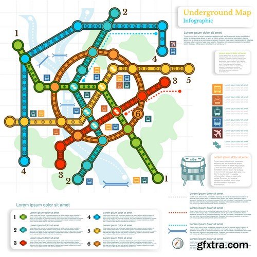 city transport infographic 8X EPS