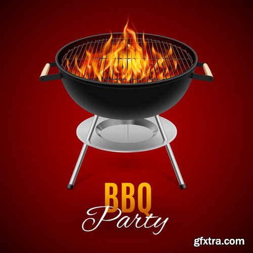 Bbq grill party grilled meat 10X EPS