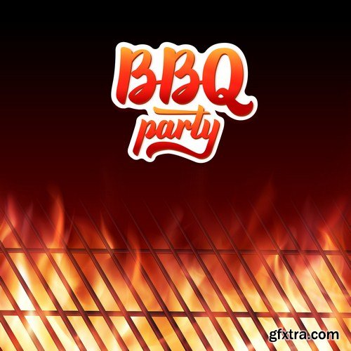 Bbq grill party grilled meat 10X EPS