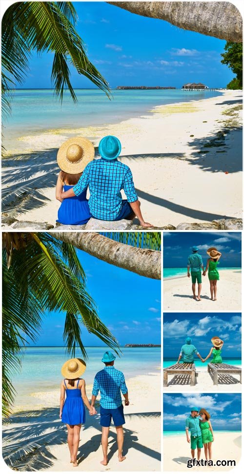 Man and woman on the beach, summer vacation