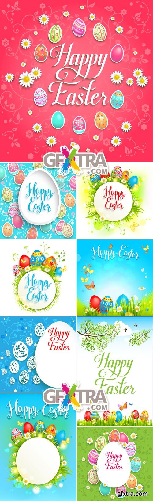 Cute Easter Cards Vector 2