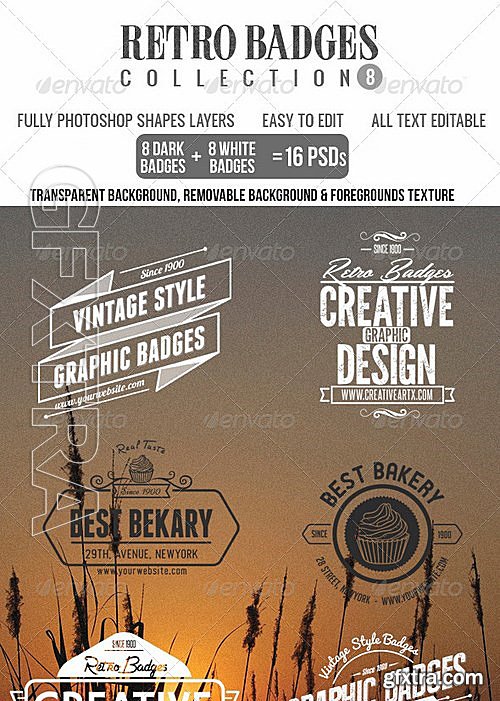 GraphicRiver - Retro Badges Col8 4855877