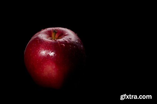 Fruit on black background