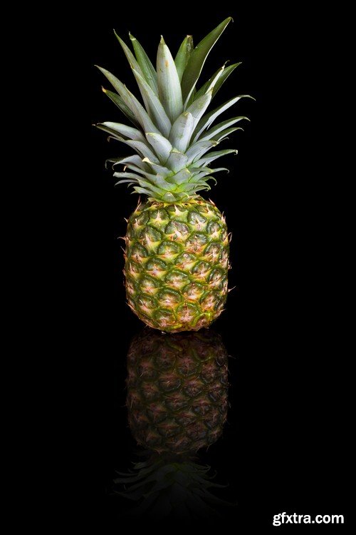 Fruit on black background