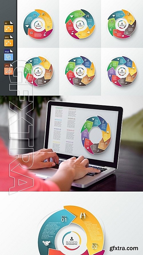 CM - Arrows business infographic template 608990