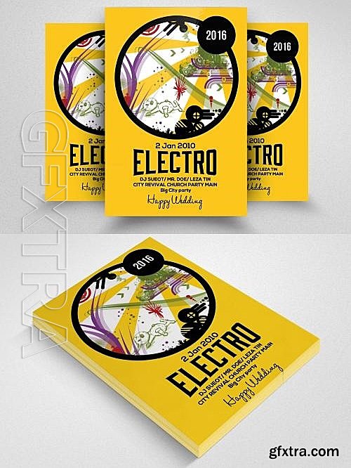 CM - Electro Party Flyer Template 608604