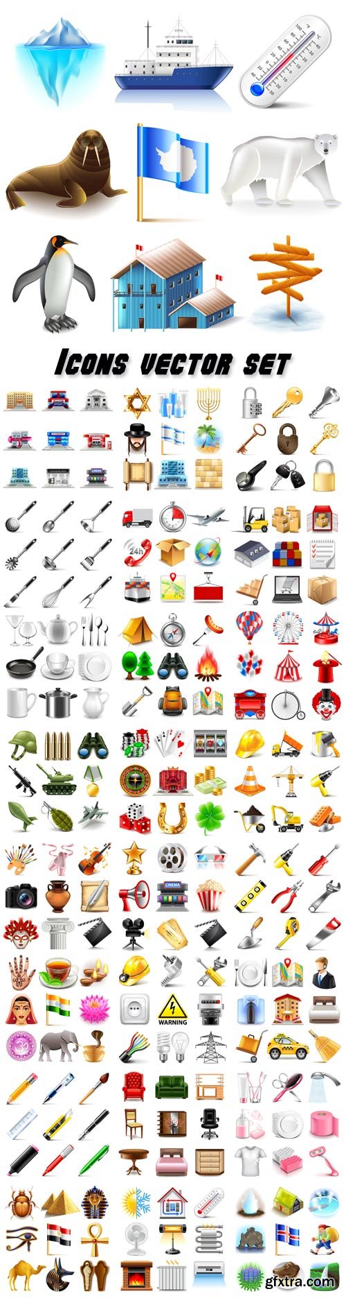 Vector set of icons