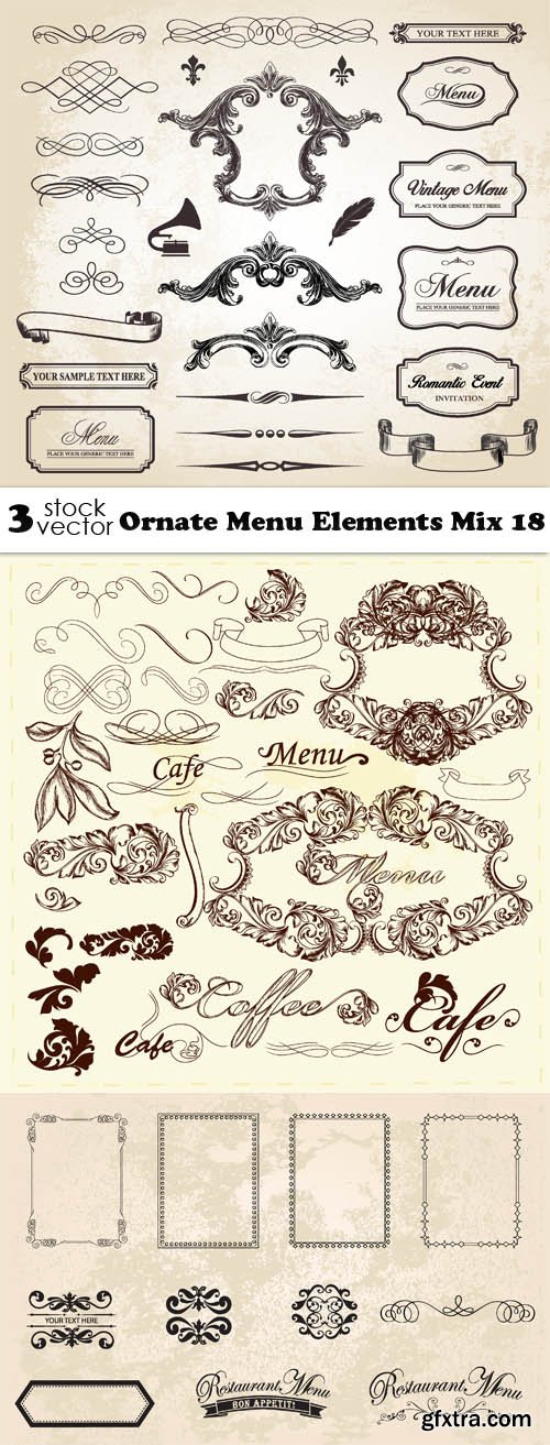 Vectors - Ornate Menu Elements Mix 18