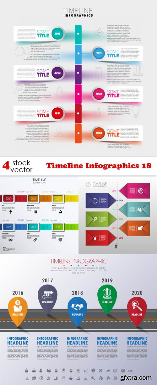 Vectors - Timeline Infographics 18