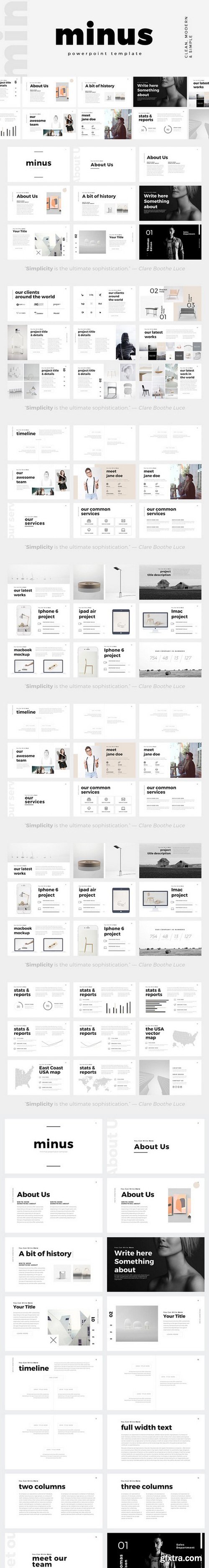 CM - Minus Minimal PowerPoint Template 614617