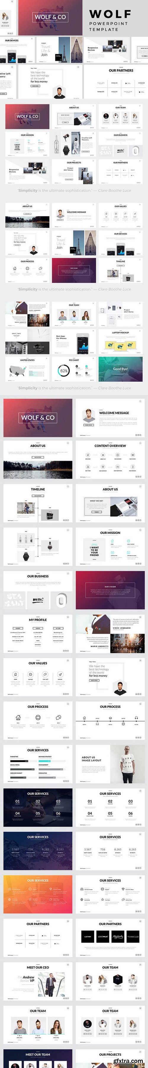 CM - Wolf Minimal PowerPoint Template 614585