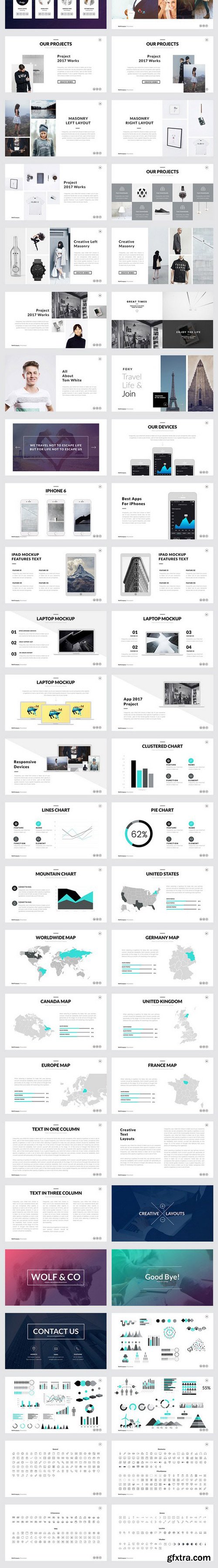 CM - Wolf Minimal PowerPoint Template 614585