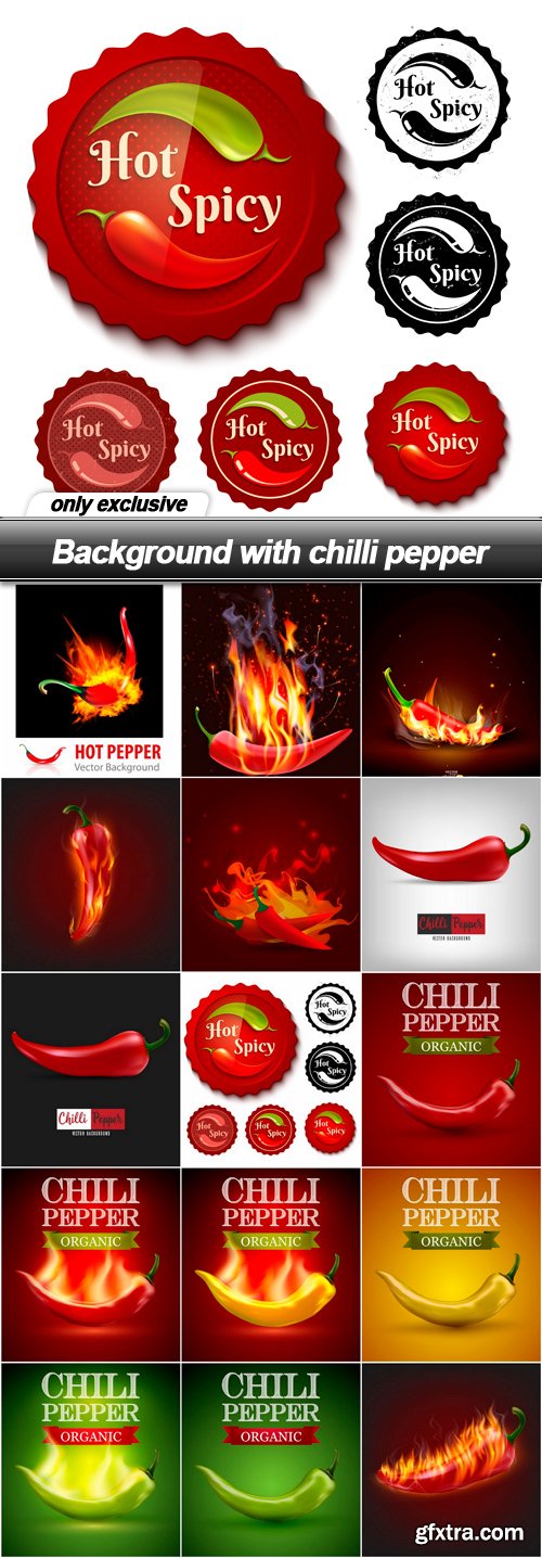 Background with chilli pepper - 15 EPS