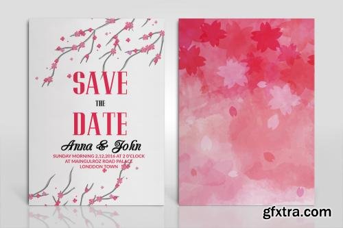 CreativeMarket Two Sided Wedding Invitation Bundle 614597