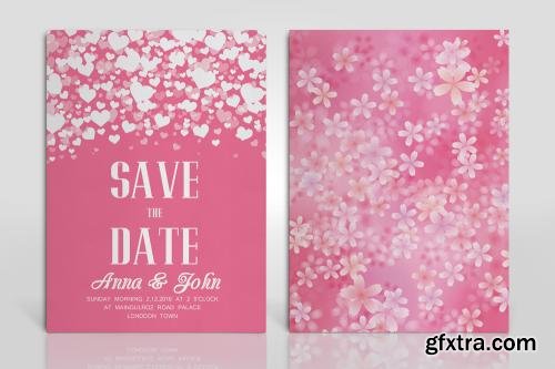 CreativeMarket Two Sided Wedding Invitation Bundle 614597