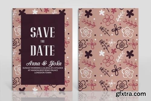 CreativeMarket Two Sided Wedding Invitation Bundle 614597