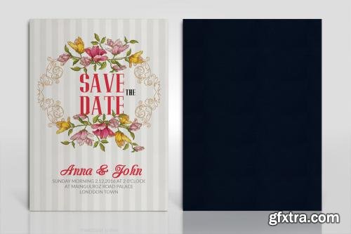 CreativeMarket Two Sided Wedding Invitation Bundle 614597